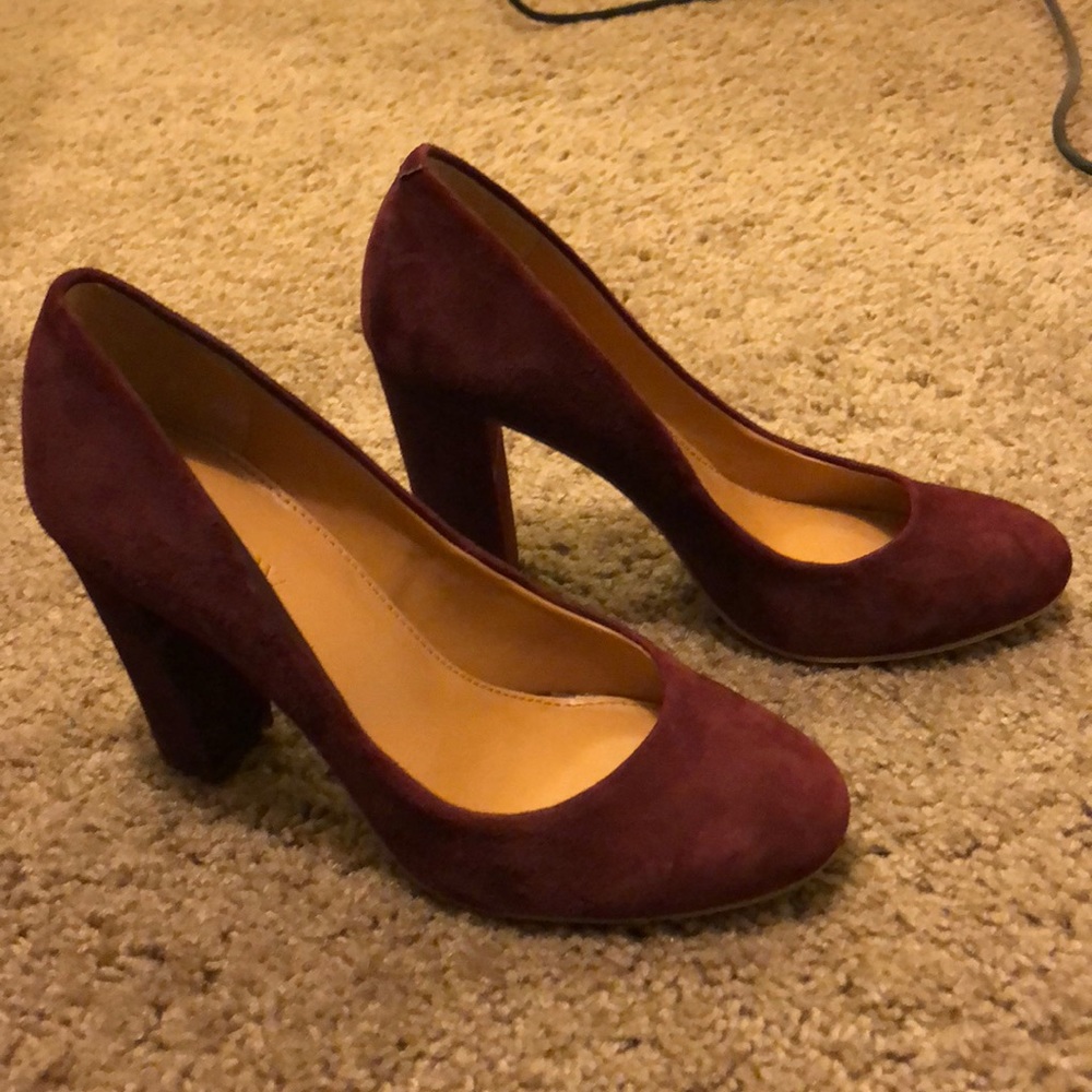 J crew wine heels 5.5